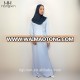 Custom latest design women Muslim dress modern Malaysia white baju kurung peplum