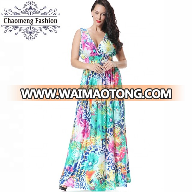 6041# Latest dress designs pictures curve floral wrap dip hem dresses xxxxl women plus size clothing