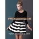 2015 Casual Autumn and Winter Women Brand Black and White Striped Three Quarter Length Sleeve New Vintage Short Ball Gown Dress