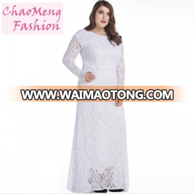 8013# Hot Clothing wholesale long sleeve lace maxi dress over plus size design fashion women dress in party